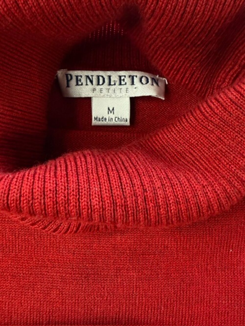 Pendleton Turtleneck Sweater Rust Women M Merino Wool Knit Pullover Transitional - Picture 3 of 9